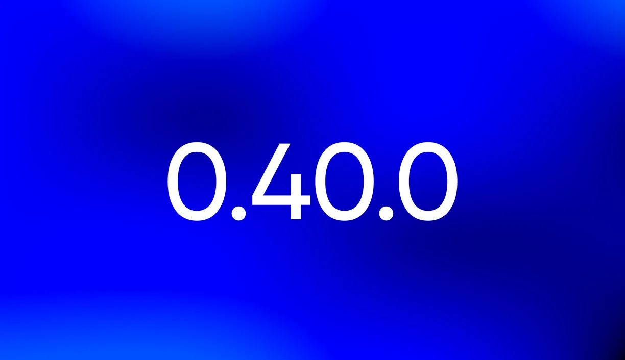 Icono de la versión 0.40.0 de MoveSuite sobre fondo azul